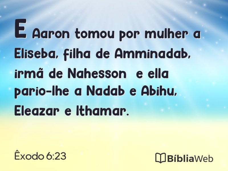 Êxodo 6:23 em imagem para compartilhar