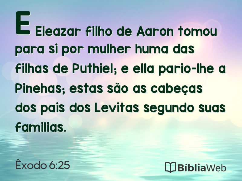 Êxodo 6:25 em imagem para compartilhar