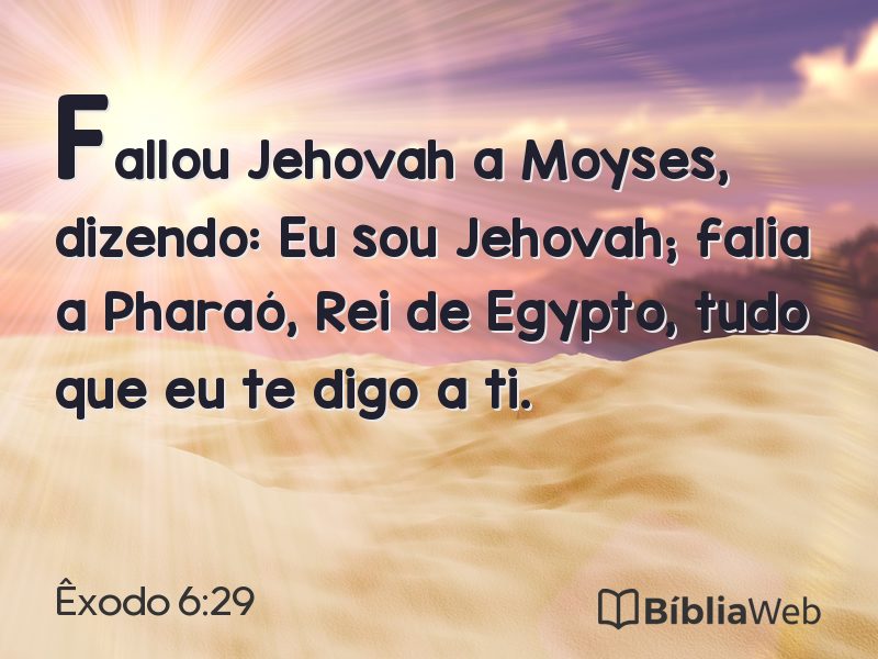 Êxodo 6:29 em imagem para compartilhar