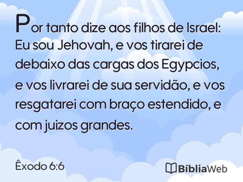 Êxodo 6:6 em imagem para compartilhar
