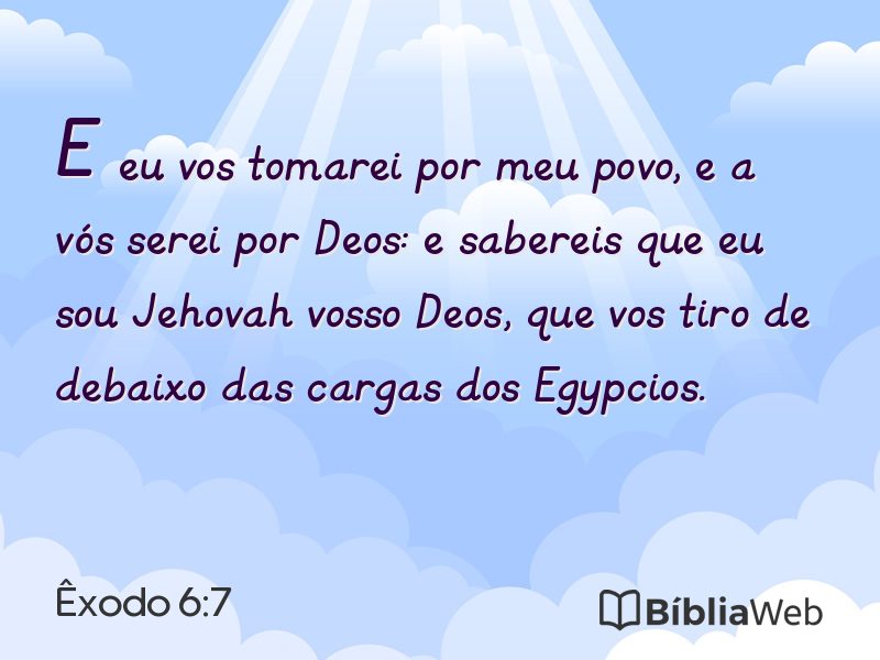 Êxodo 6:7 em imagem para compartilhar