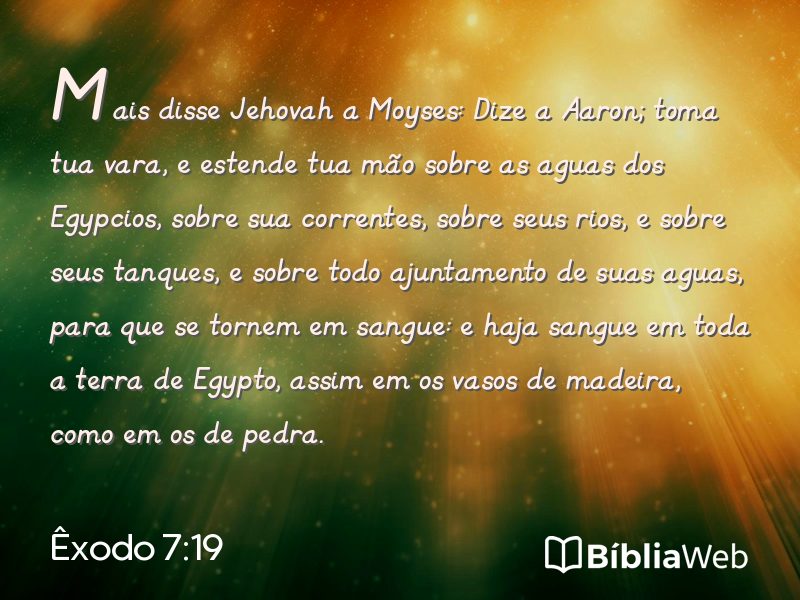 Êxodo 7:19 em imagem para compartilhar