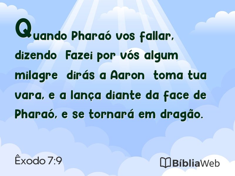 Êxodo 7:9 em imagem para compartilhar
