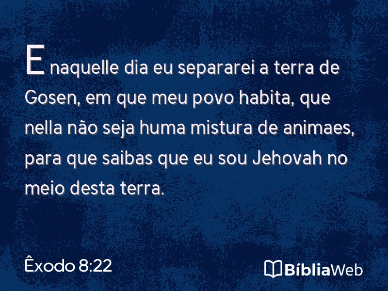 Êxodo 8:22 em imagem para compartilhar