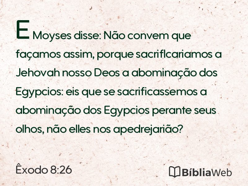 Êxodo 8:26 em imagem para compartilhar