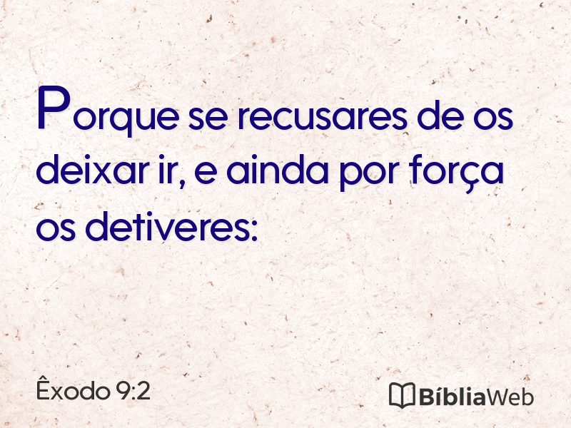 Êxodo 9:2 em imagem para compartilhar