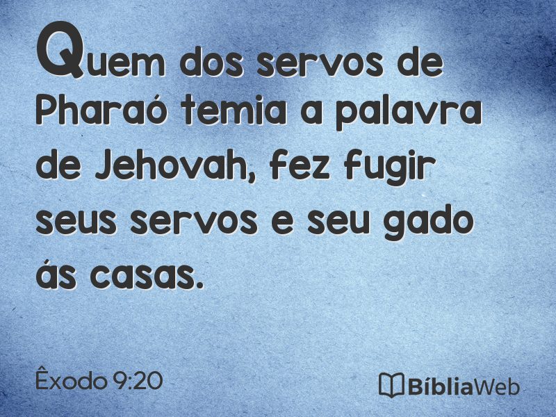 Êxodo 9:20 em imagem para compartilhar
