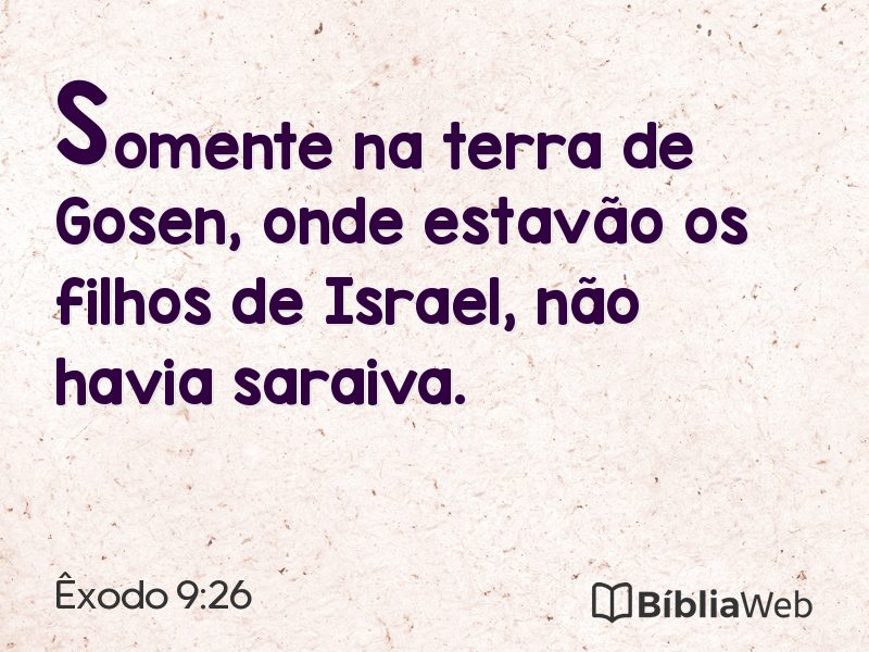Êxodo 9:26 em imagem para compartilhar