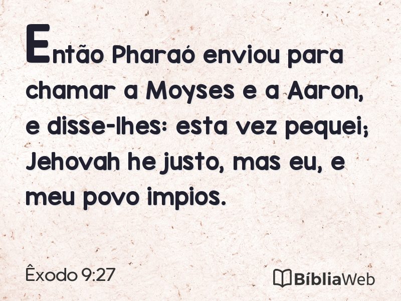 Êxodo 9:27 em imagem para compartilhar
