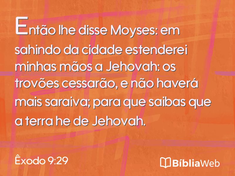 Êxodo 9:29 em imagem para compartilhar