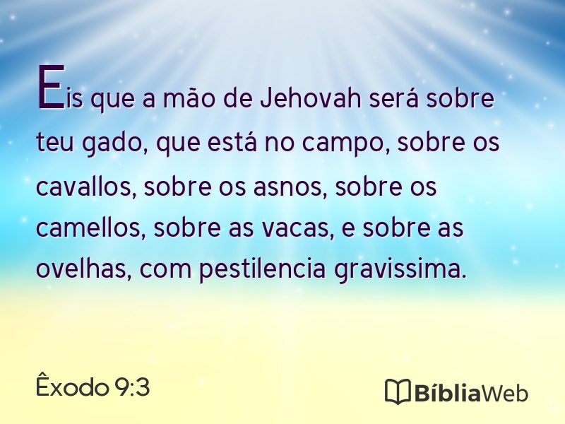Êxodo 9:3 em imagem para compartilhar