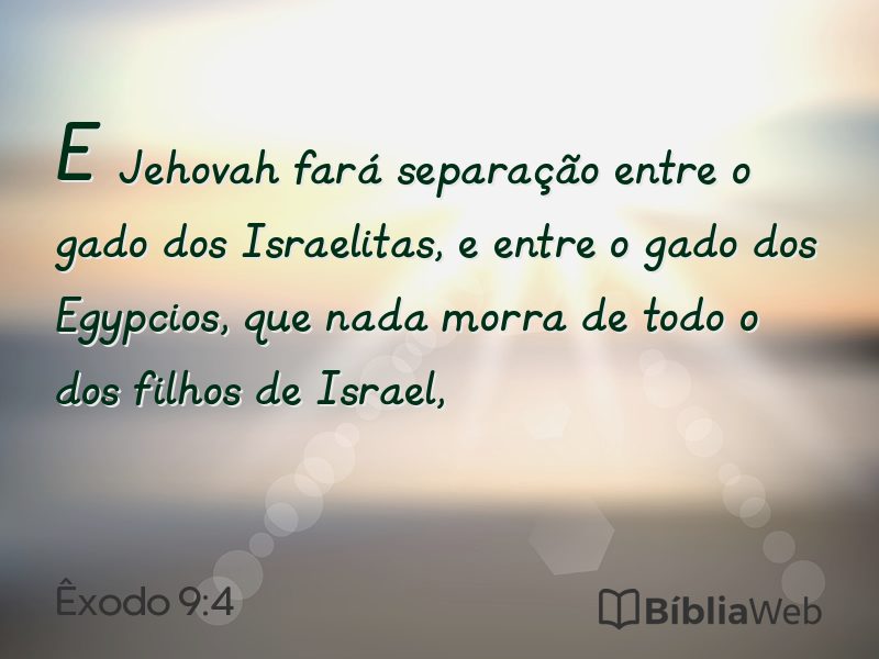 Êxodo 9:4 em imagem para compartilhar