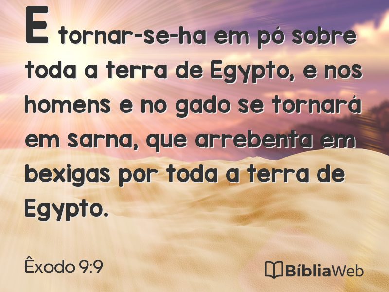 Êxodo 9:9 em imagem para compartilhar