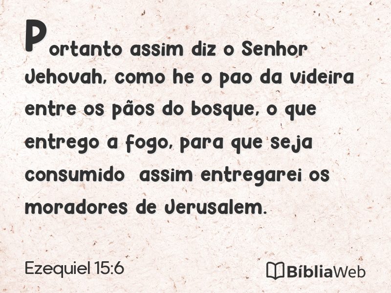 Ezequiel 15:6 em imagem para compartilhar