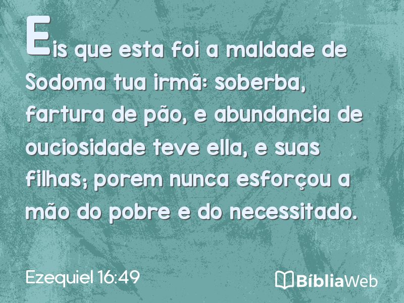 Ezequiel 16:49 em imagem para compartilhar