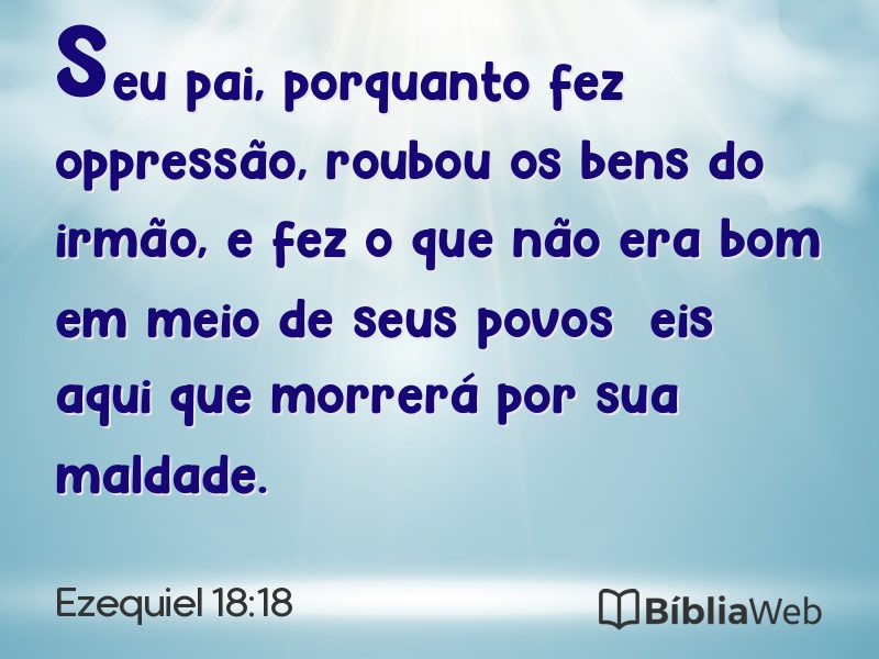 Ezequiel 18:18 em imagem para compartilhar