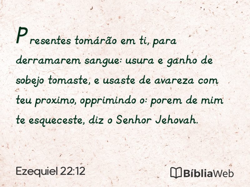 Ezequiel 22:12 em imagem para compartilhar