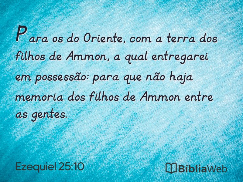 Ezequiel 25:10 em imagem para compartilhar