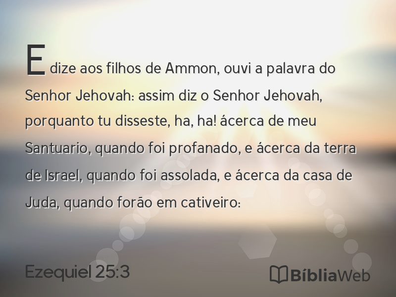 Ezequiel 25:3 em imagem para compartilhar