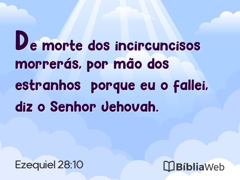 Ezequiel 28:10 em imagem para compartilhar