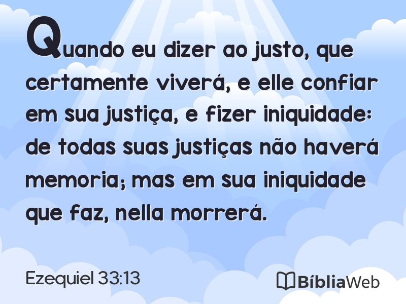 Ezequiel 33:13 em imagem para compartilhar