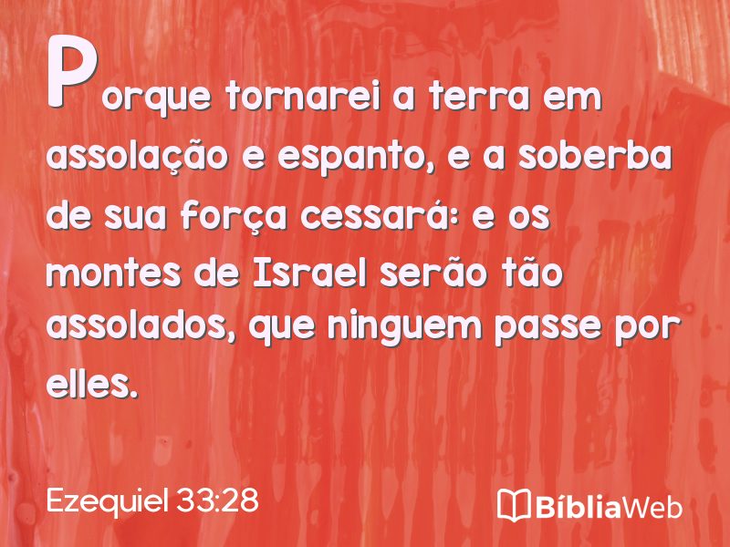 Ezequiel 33:28 em imagem para compartilhar