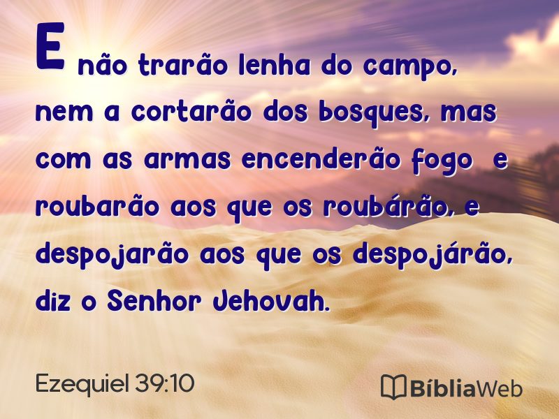 Ezequiel 39:10 em imagem para compartilhar