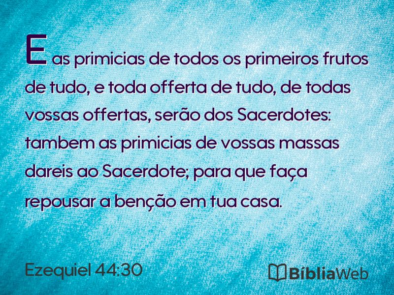 Ezequiel 44:30 em imagem para compartilhar