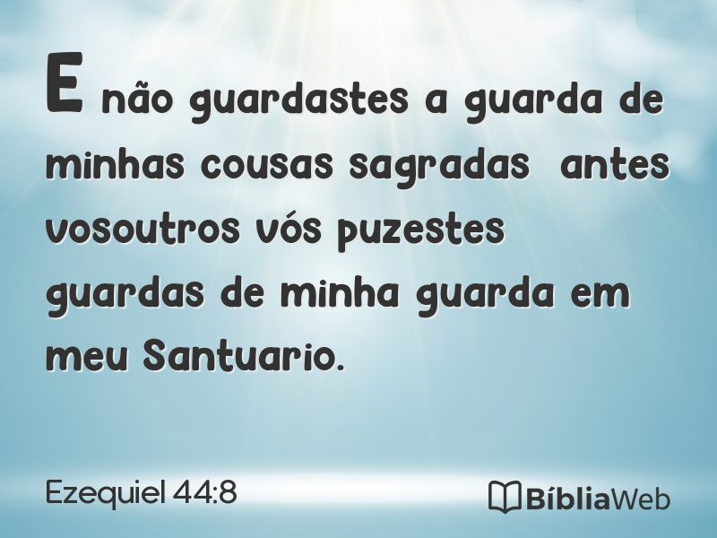 Ezequiel 44:8 em imagem para compartilhar