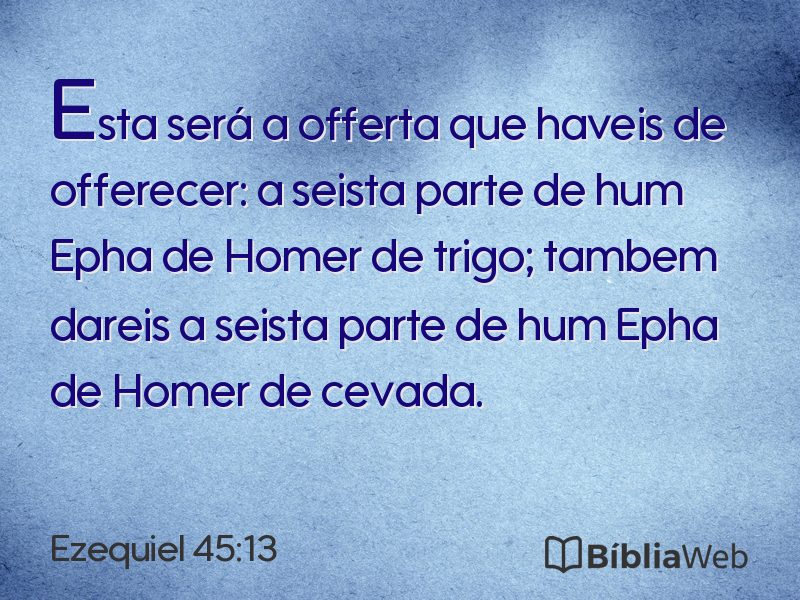 Ezequiel 45:13 em imagem para compartilhar