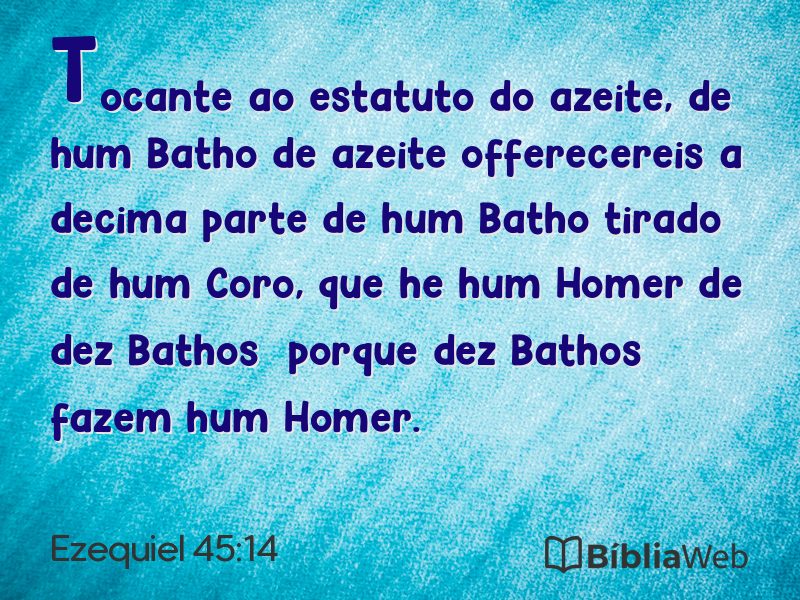 Ezequiel 45:14 em imagem para compartilhar
