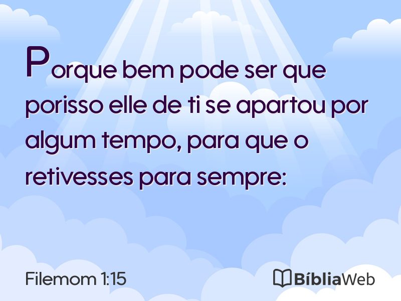Filemom 1:15 em imagem para compartilhar