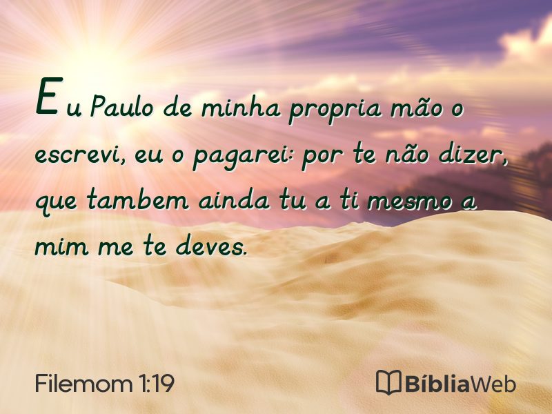 Filemom 1:19 em imagem para compartilhar