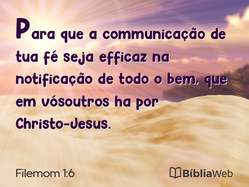Filemom 1:6 em imagem para compartilhar
