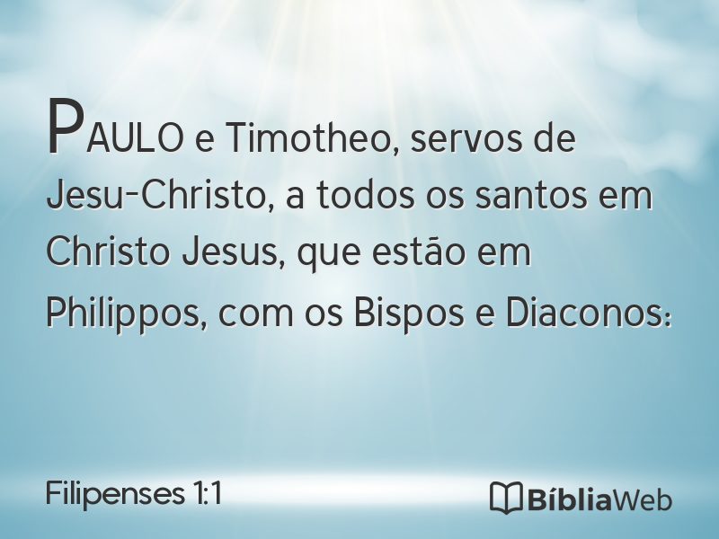 Filipenses 1:1 em imagem para compartilhar