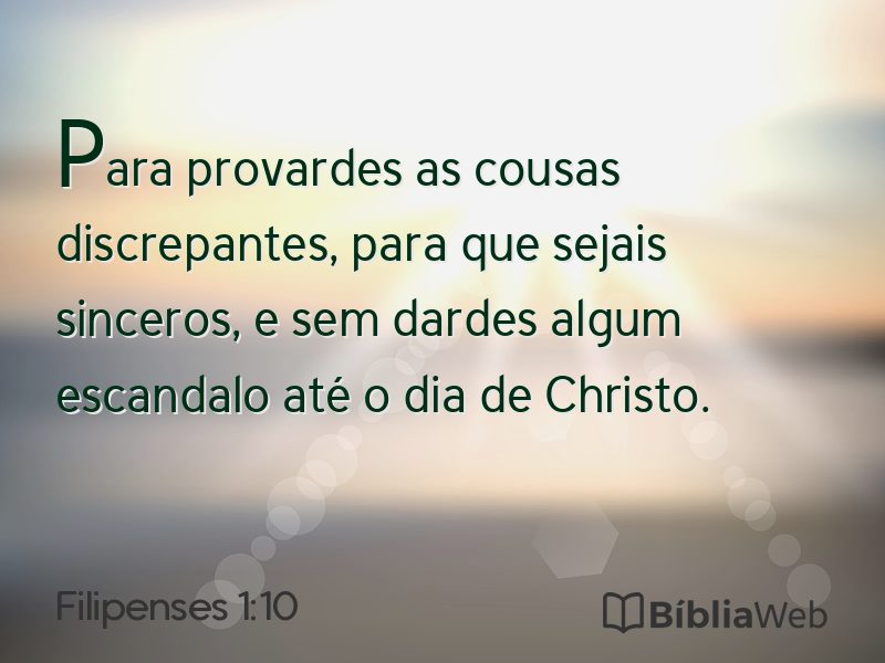 Filipenses 1:10 em imagem para compartilhar