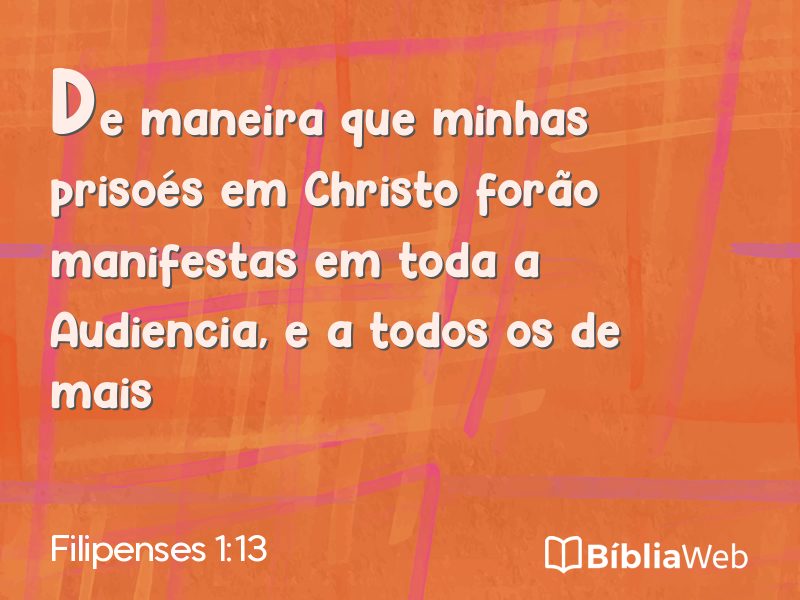 Filipenses 1:13 em imagem para compartilhar
