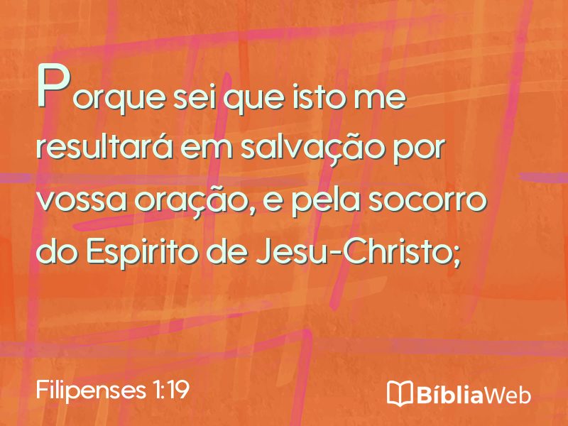 Filipenses 1:19 em imagem para compartilhar