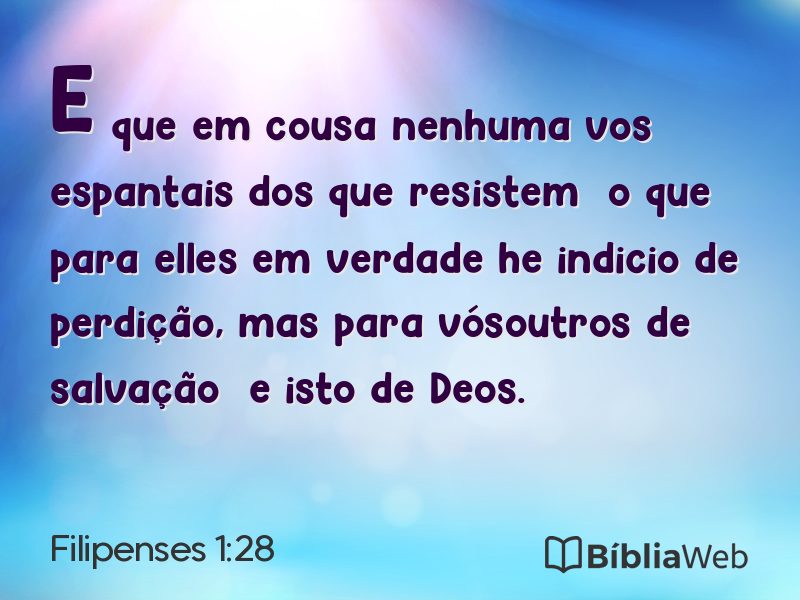 Filipenses 1:28 em imagem para compartilhar