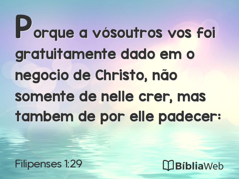 Filipenses 1:29 em imagem para compartilhar
