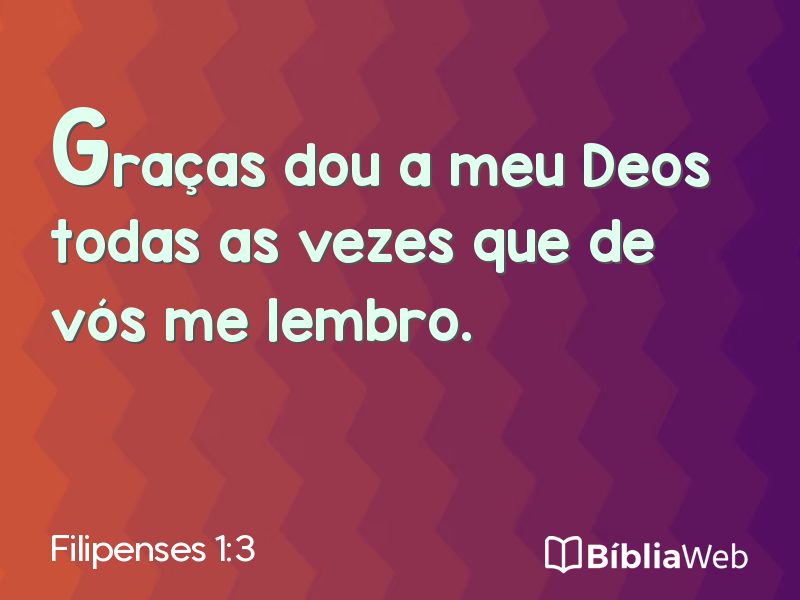 Filipenses 1:3 em imagem para compartilhar