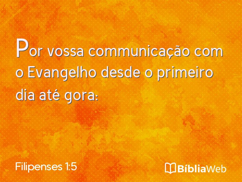 Filipenses 1:5 em imagem para compartilhar