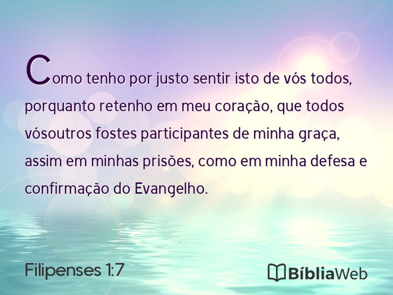 Filipenses 1:7 em imagem para compartilhar