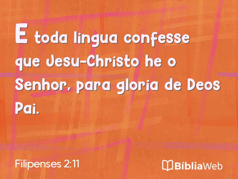 Filipenses 2:11 em imagem para compartilhar
