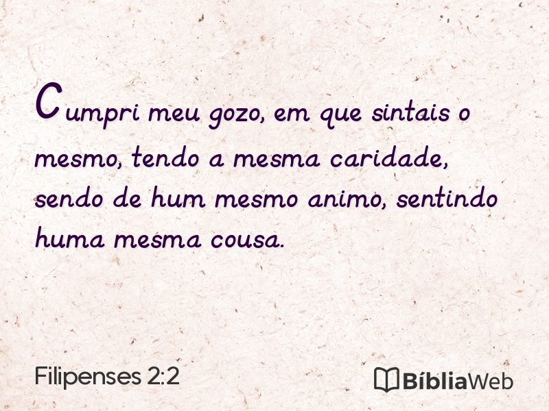 Filipenses 2:2 em imagem para compartilhar