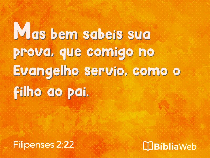 Filipenses 2:22 em imagem para compartilhar