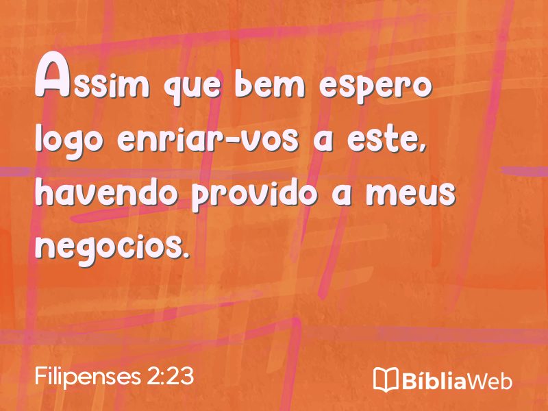Filipenses 2:23 em imagem para compartilhar