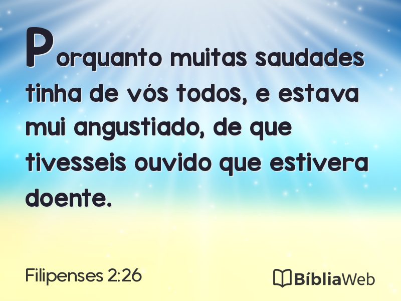 Filipenses 2:26 em imagem para compartilhar