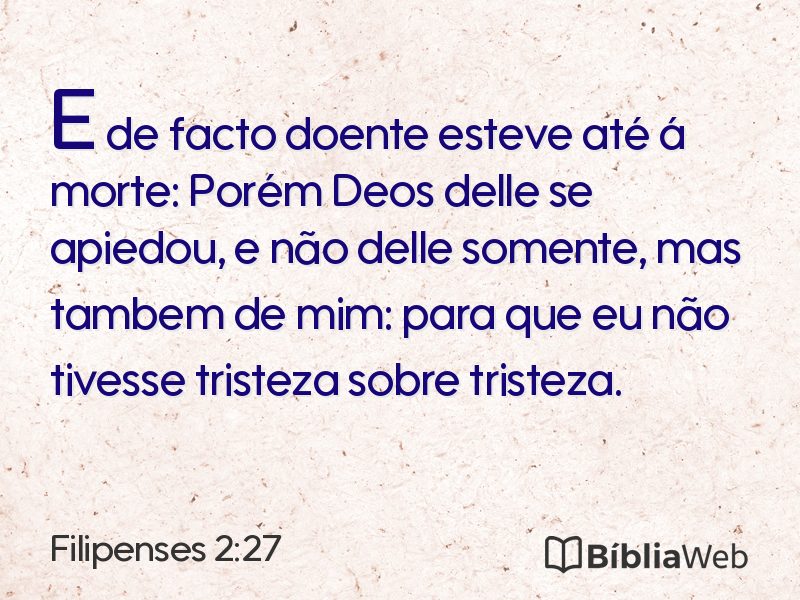 Filipenses 2:27 em imagem para compartilhar