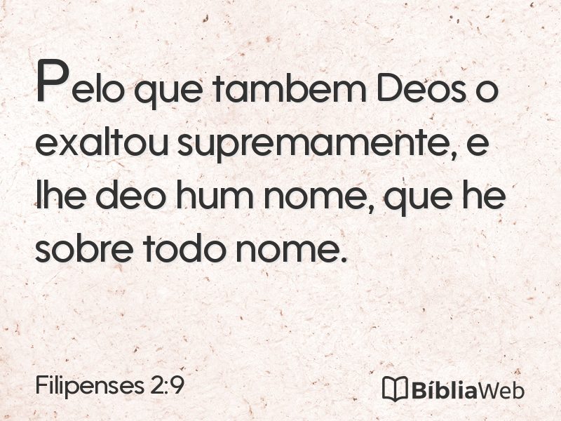 Filipenses 2:9 em imagem para compartilhar